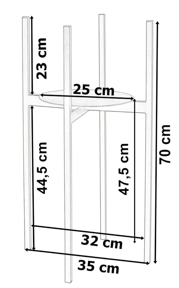 Loft-stil stående plantestativ Torre 70 cm sort