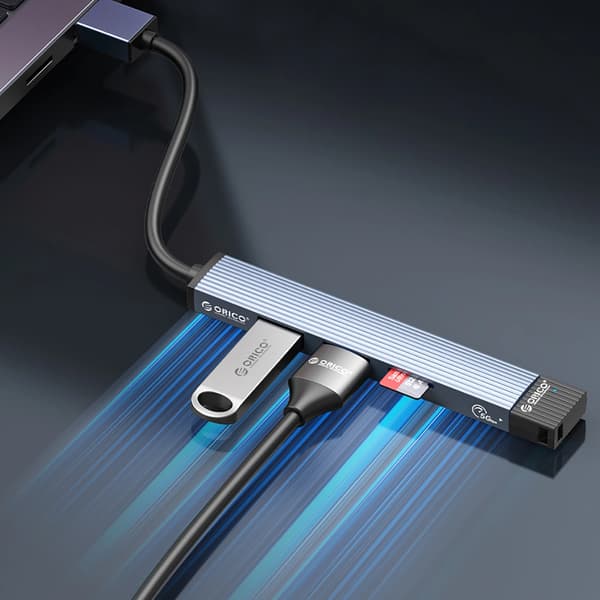 Orico AH-A13 USB-A Hub Dockingstation 1x USB-A 3.0 + 3x USB-A 2.0 - Grå
