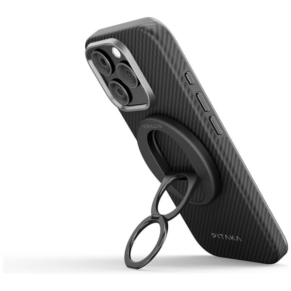 PITAKA MagEZ Grip 3 MagSafe magnetisk telefonholder, sort og grå