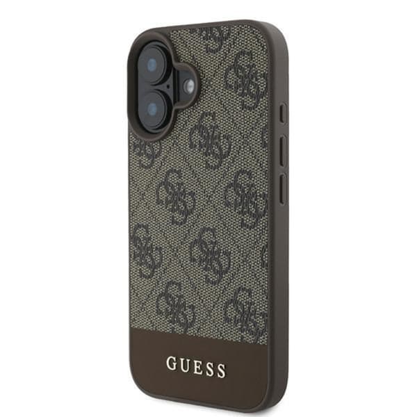 Guess 4G Bundstribe - iPhone 16 Plus Etui (Brun)