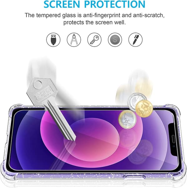 2X GLASETUI TIL IPHONE 12/12 PRO 6,1' TRANSPARENT