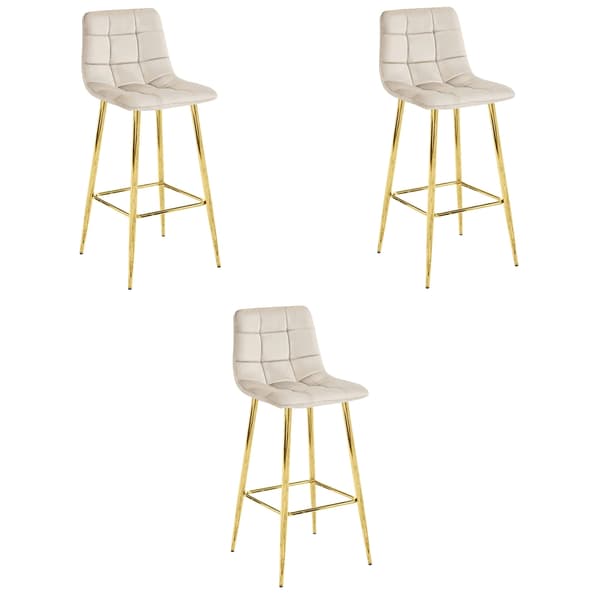 ARCETO pall - beige sammet / GYLLENE ben x 3