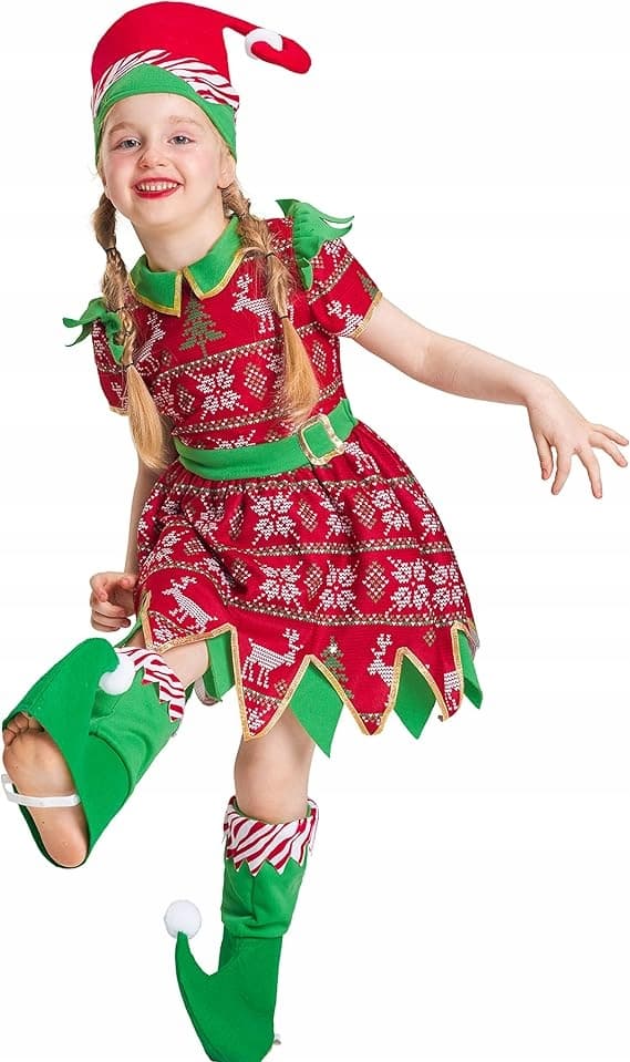 Jultomtekostym, julkarnevalkostym, 7-8 år, IKALI