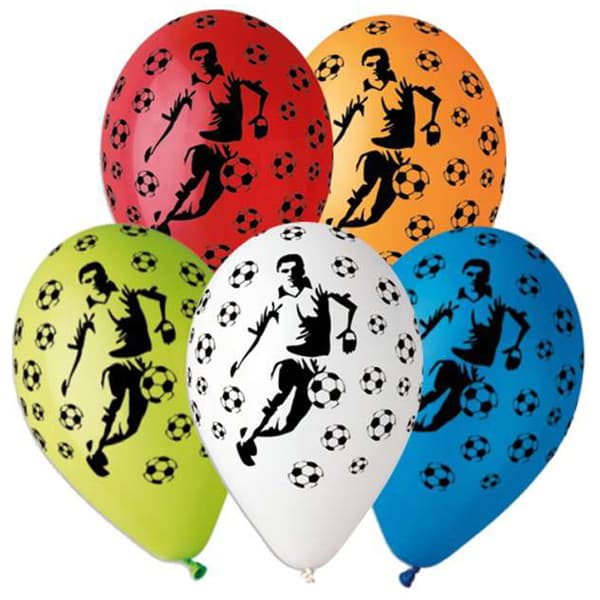 12" premium-ilmapallot "Jalkapalloilijat", 5 kpl.