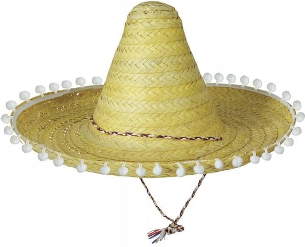 Strågul mexikansk sombrero karnevalsmössa