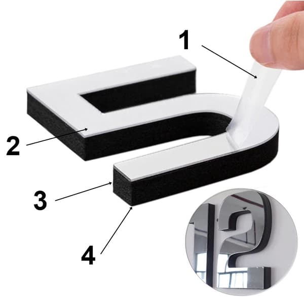 DIY NEPRI vægur 65 - 130 cm - sølv 3D
