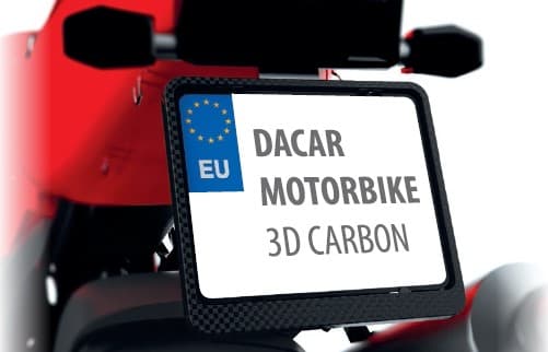 Biketec nummerpladestel til motorcykel, 3D carbon farve (48808)