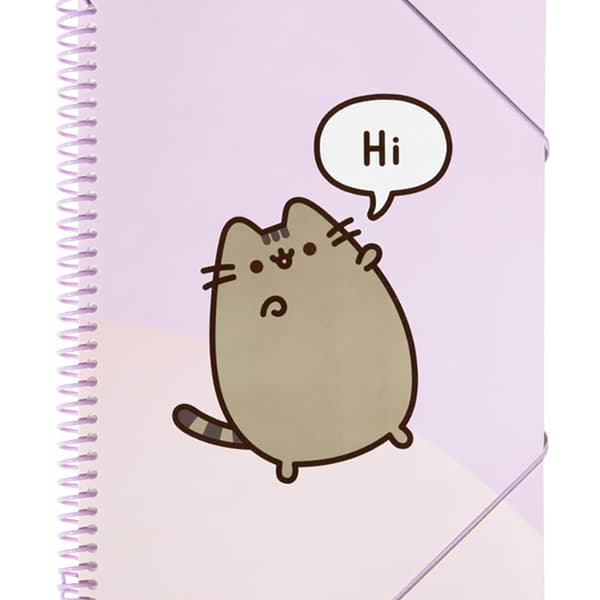 Pusheen - A4-kansio kuminauhalla + 30 kirkasta taskua