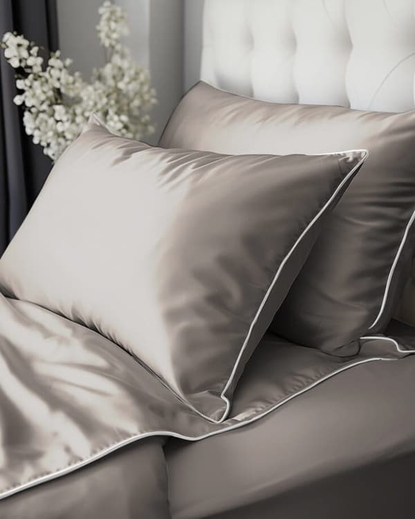 Bäddset i ren bomull 140x200 Beige Premium