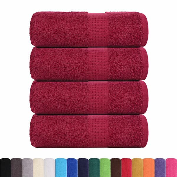 vidaXL Handdukar, 4 st, Bordeaux 30x30 cm, 100% bomull