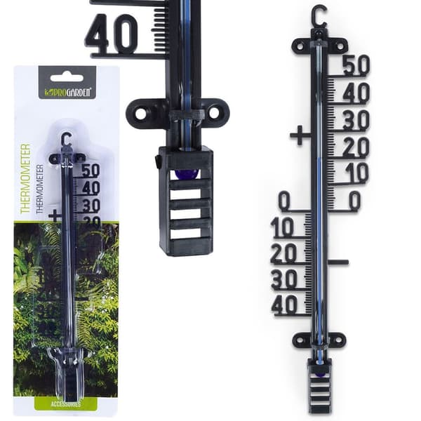 Ulkoilman lämpömittari musta 25 cm