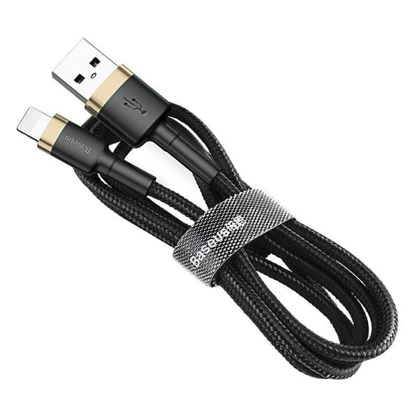 Baseus Cafule 2.4A USB Lightning-kaapeli 1m (kulta-musta)