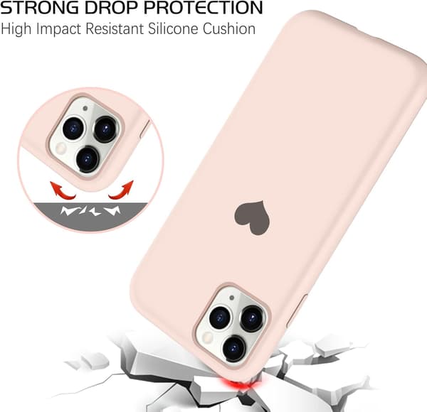 ETUI TIL APPLE IPHONE 11 PRO MAX PINK SILIKONE ETUI MED HJERTE A2161