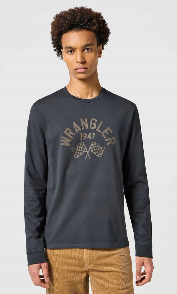 Wrangler LS Graphic Tee långärmad bomullst-shirt logo M