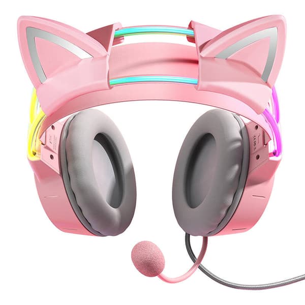 ONIKUMA X15Pro Gaminghörlurar Rosa/Kattöron