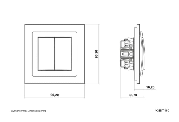 KARLIK DECO TRAPPEKONTAKT MEKANISME 12DWP-3 SORT MAT