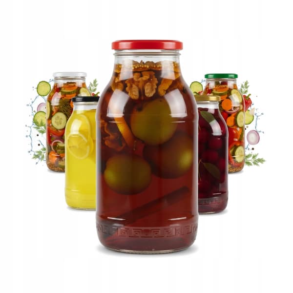 6x glasburk 2L för konserver, tinkturer, honung