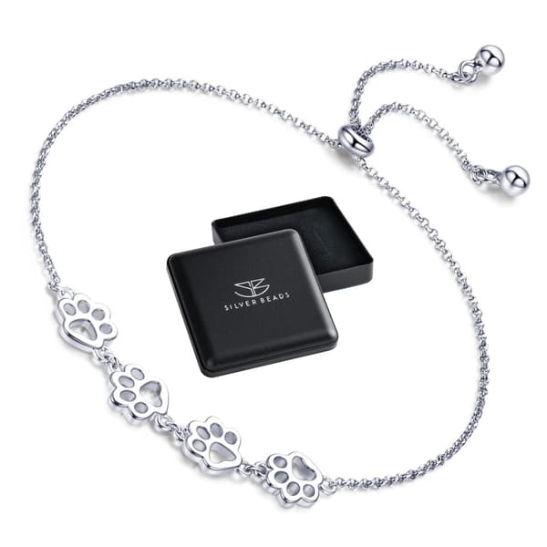 Silverarmband med klor och justerbar längd, 925 silver