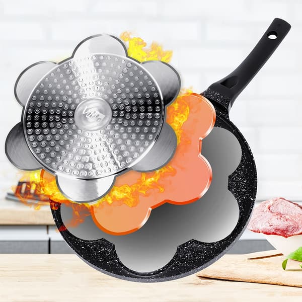 Granitpande til æg 7 huller BLACK LINE 26 cm