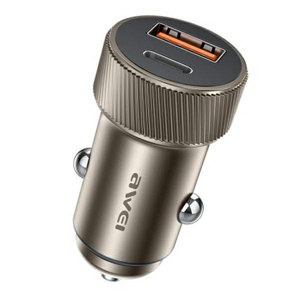 AWEI Biloplader C-857 33W USB+USB-C brun