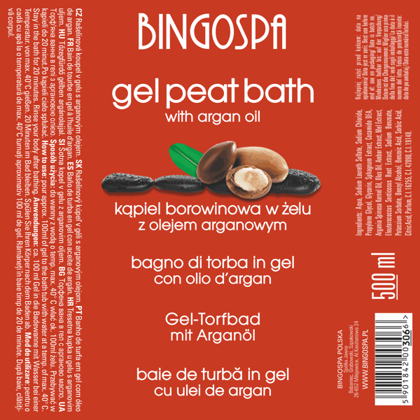 BINGOSPA tørvebadegel med arganolie