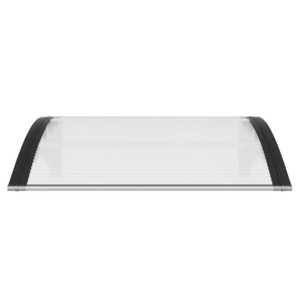 vidaXL dørmarkise sort og transparent 100x75 cm polycarbonat