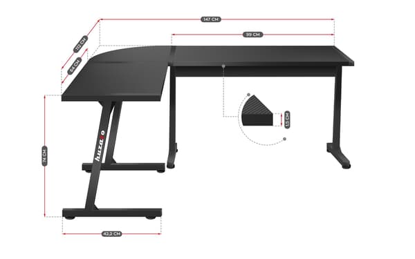 Gamingbord Huzaro Hero 6.0 Sort