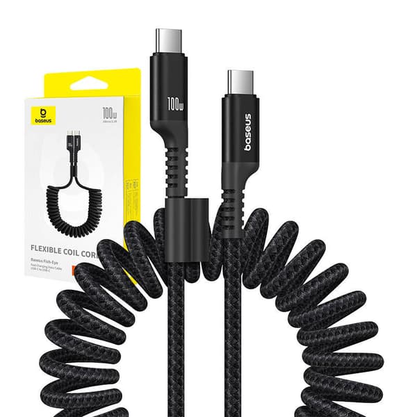 Baseus Fish-Eye 100W USB-C - USB-C -kaapeli, 1m (musta)