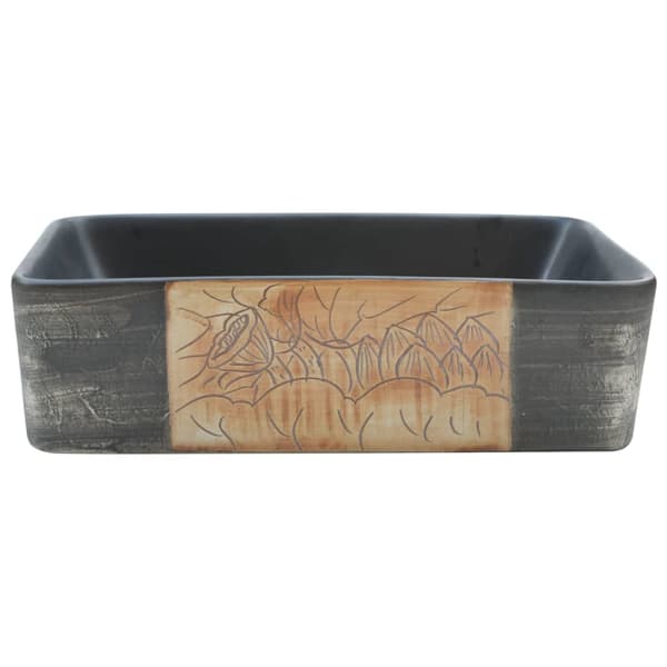vidaXL bordvask, sort og brun, rektangulær, 46x35,5x13 cm