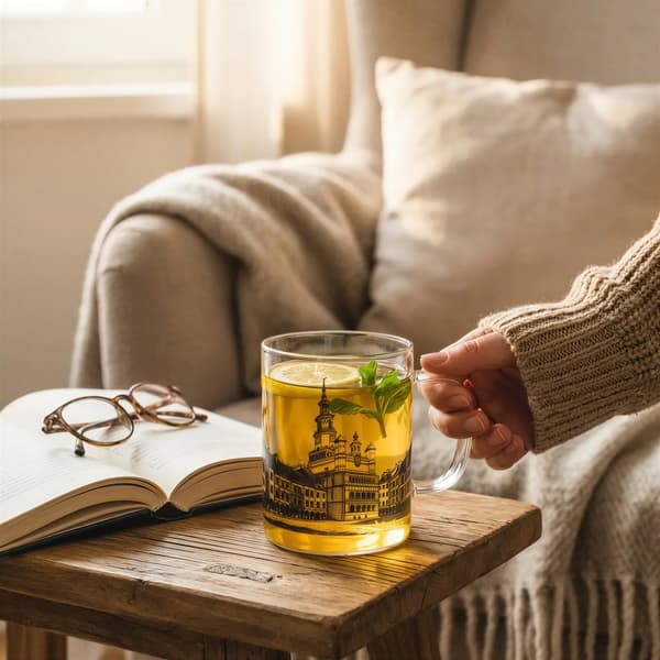 GLASKOP POZNAŃ BY 0,4L TRANSPARENT MED SORT TRYK