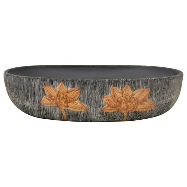 vidaXL bordvask, grå og sort, oval, 59x40x14 cm