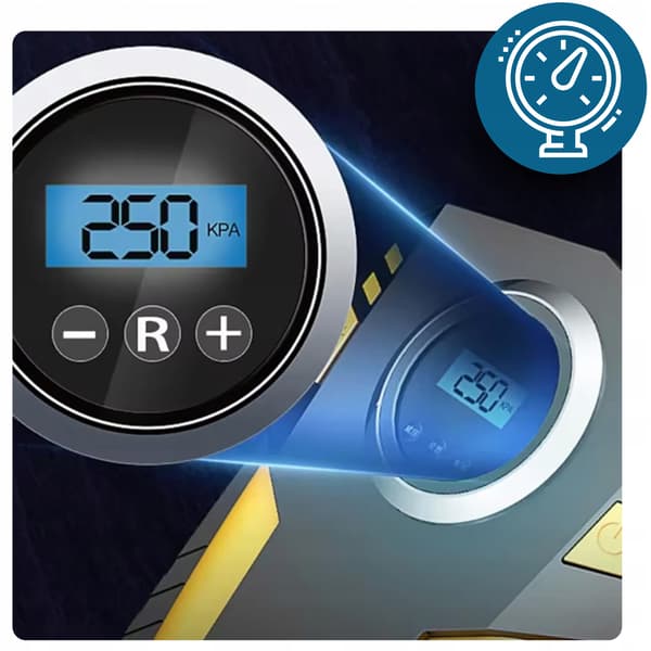 BILKOMPRESSOR Pump Kompressor 12V cykel LED LCD 120W 30L/min