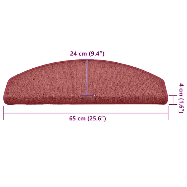 vidaXL trappemåtter 30 stk. røde 65x24x4 cm