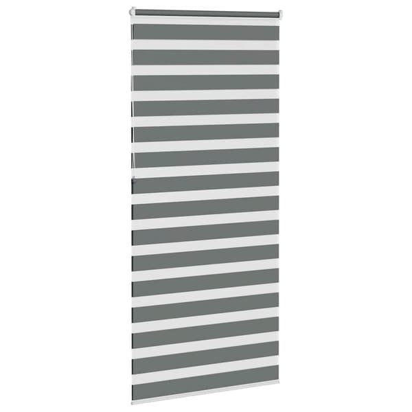 vidaXL zebra rullegardin, mørkegrå, stofbredde 90,9 cm, polyester