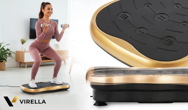 VIBRATIONSPLATFORM VIBRERENDE TRÆNINGSMASSAGEAPPARAT ANTI-CELLULIT + E-BOG