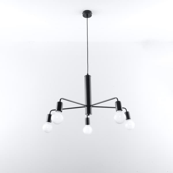 HÆNGELAMPE DUOMO 5 E27 SORT SOLLUX SL.0304