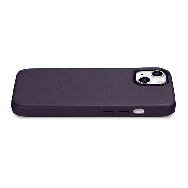 iCarer Case Læderetui til iPhone 14 Plus, mørkelilla (MagSafe-kompatibel)