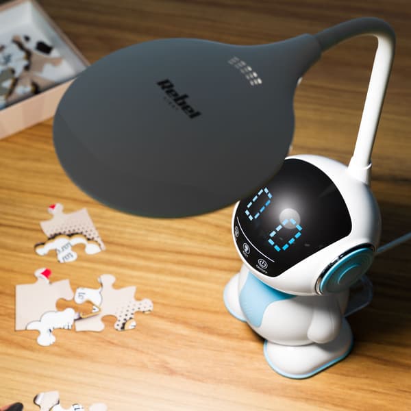 Bordlampe til børn LED ROBOT 3 farver Rebel