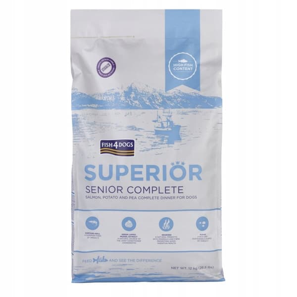 Fish4Dogs Superior Senior Torrfoder för hundar 12 kg Lax