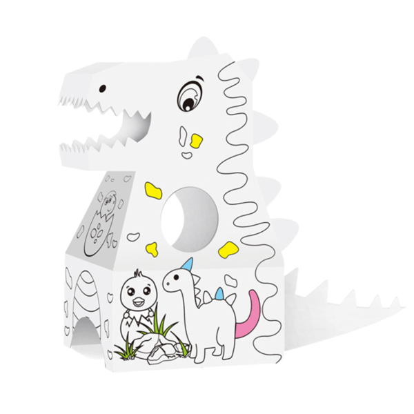 STORT DINOSAUR-KUNSTKIT TIL FARVELÆGNING, FOLDNING, MALING OG PAP