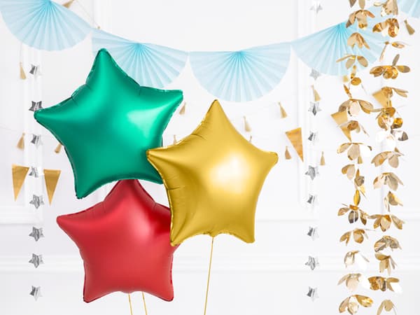 Stjernefolieballon, 48 cm, guld