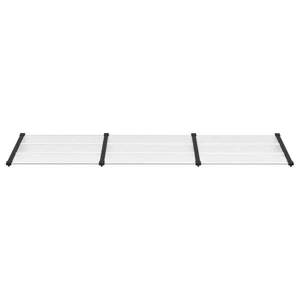 vidaXL dørmarkise sort og transparent 297,5x90 cm polycarbonat