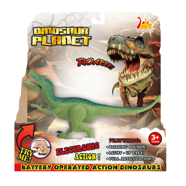 DINOSAUR LYS- OG LYDEFFEKTER BEVÆGELIGE ELEMENTER INTERAKTIVE