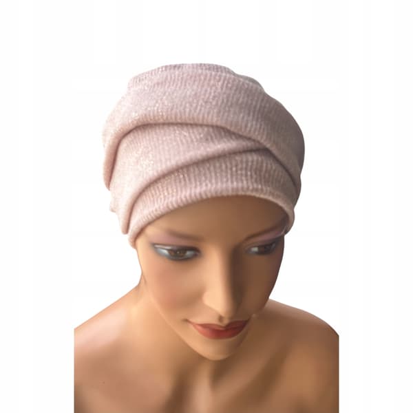 Varm vintermössa, Aurora turban med rosa pannband, bambufoder