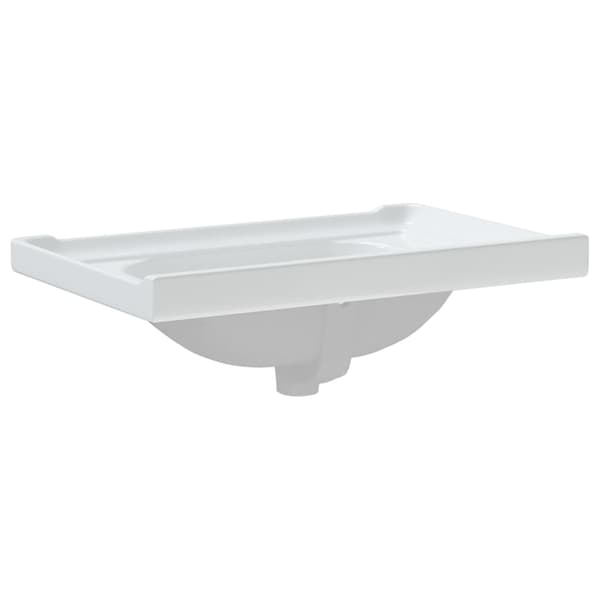 vidaXL håndvask, hvid, 71x48x23 cm, rektangulær, keramik