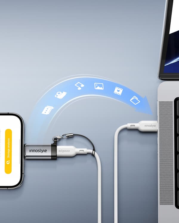 INNOSTYLE ADAPTER USB-C USB TYP C TILL LIGHTNING IPHONE 12 13 14