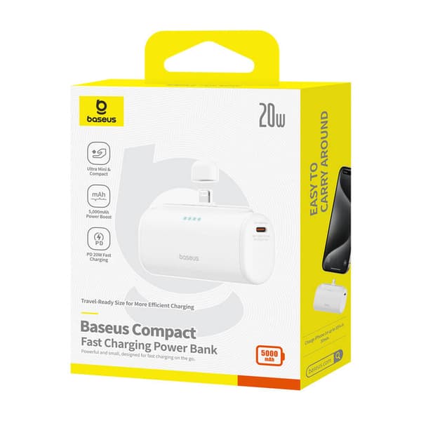 Powerbank OS-Baseus Compact IP 5000mAh 20W (vit)