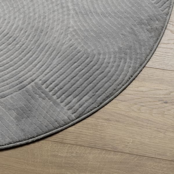 vidaXL IZA Matto, Matala, Harmaa, Ø 120 cm
