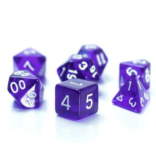 Crown Jewel RPG -noppasarja, 7 läpinäkyvää noppaa