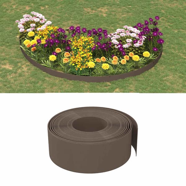 vidaXL havekant, 3 stk., brun, 10 m, 20 cm, polyethylen